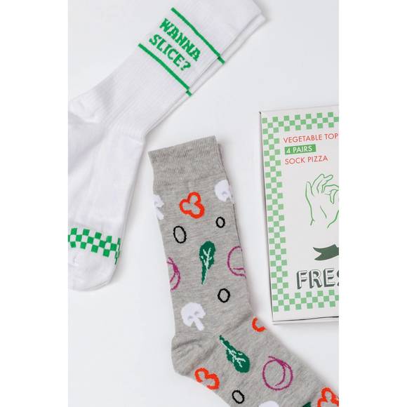 NEW 123 AMORE women's veggie pizza 4-set sock in multi color - Picture 6 of 8